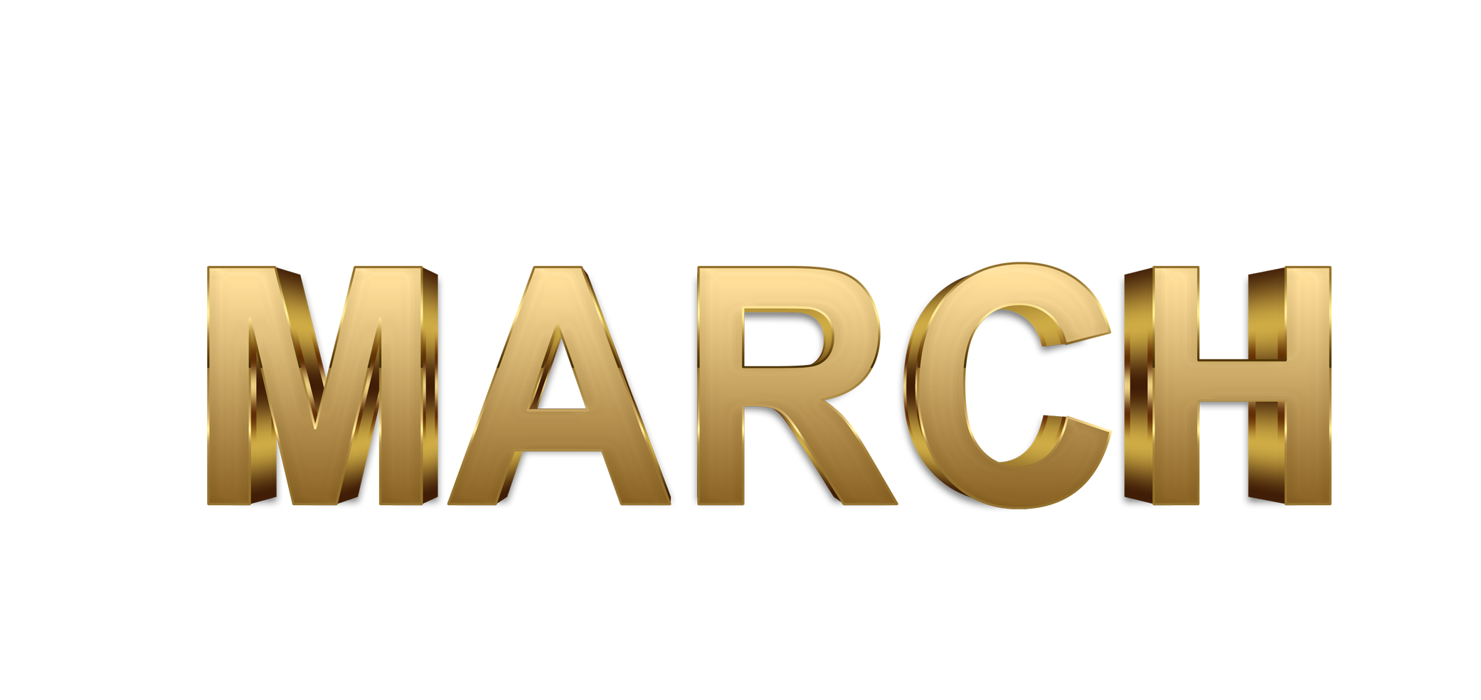 March word png, March png,  word March gold text typography PNG images free